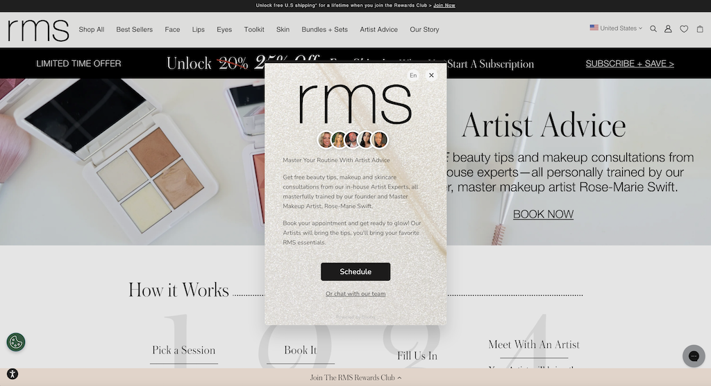 RMS Artist Advice page with Boutiq